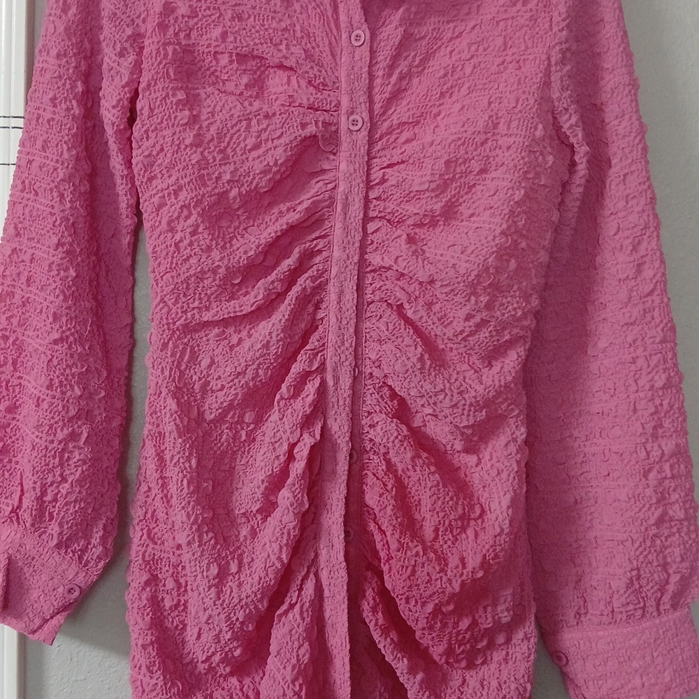 Fashion Nova Pink Long Sleeve Dress